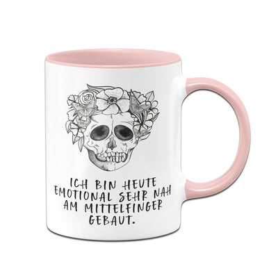 Bild: Tasse - Ich bin heute emotional sehr nah am Mittelfinger gebaut. - Totenkopf Geschenkidee