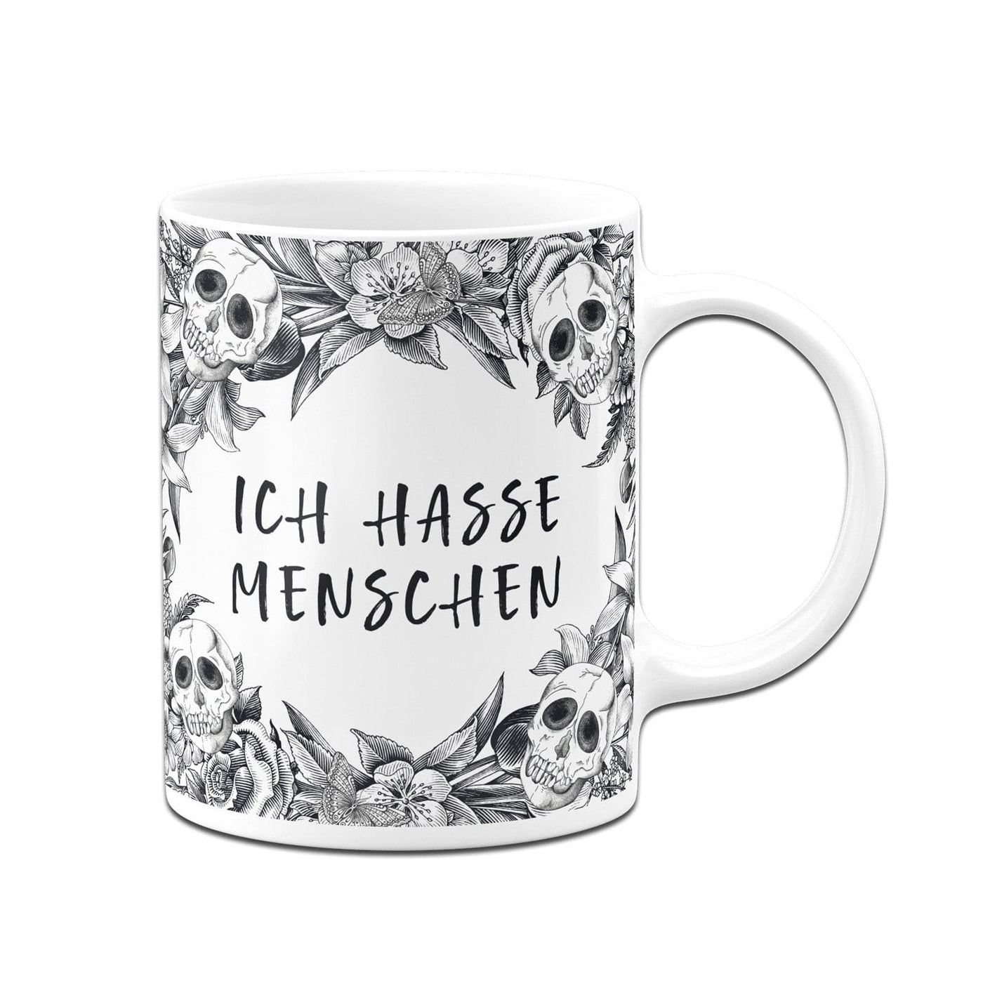 Bild: Tasse - Ich hasse Menschen - Skull Statement Geschenkidee