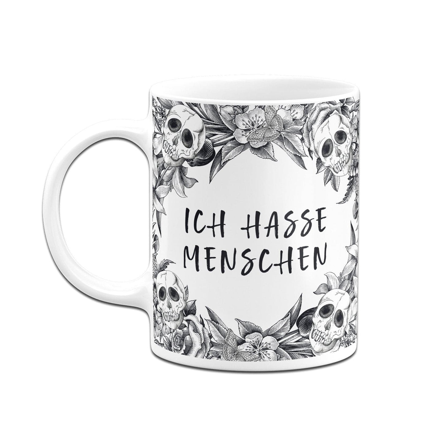 Bild: Tasse - Ich hasse Menschen - Skull Statement Geschenkidee