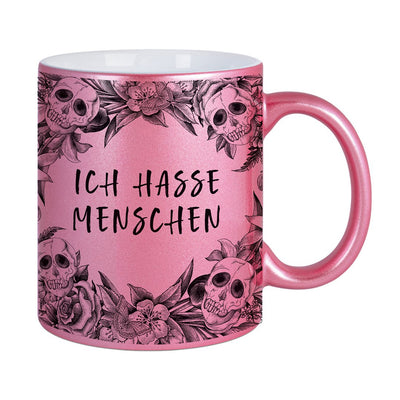 Bild: Tasse - Ich hasse Menschen - Skull Statement Metallic-Edition Geschenkidee