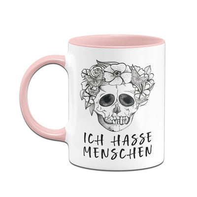 Bild: Tasse - Ich hasse Menschen - Totenkopf Geschenkidee