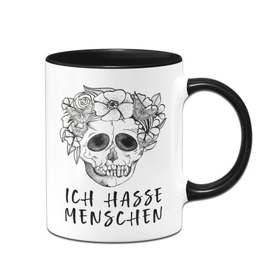 Bild: Tasse - Ich hasse Menschen - Totenkopf Geschenkidee