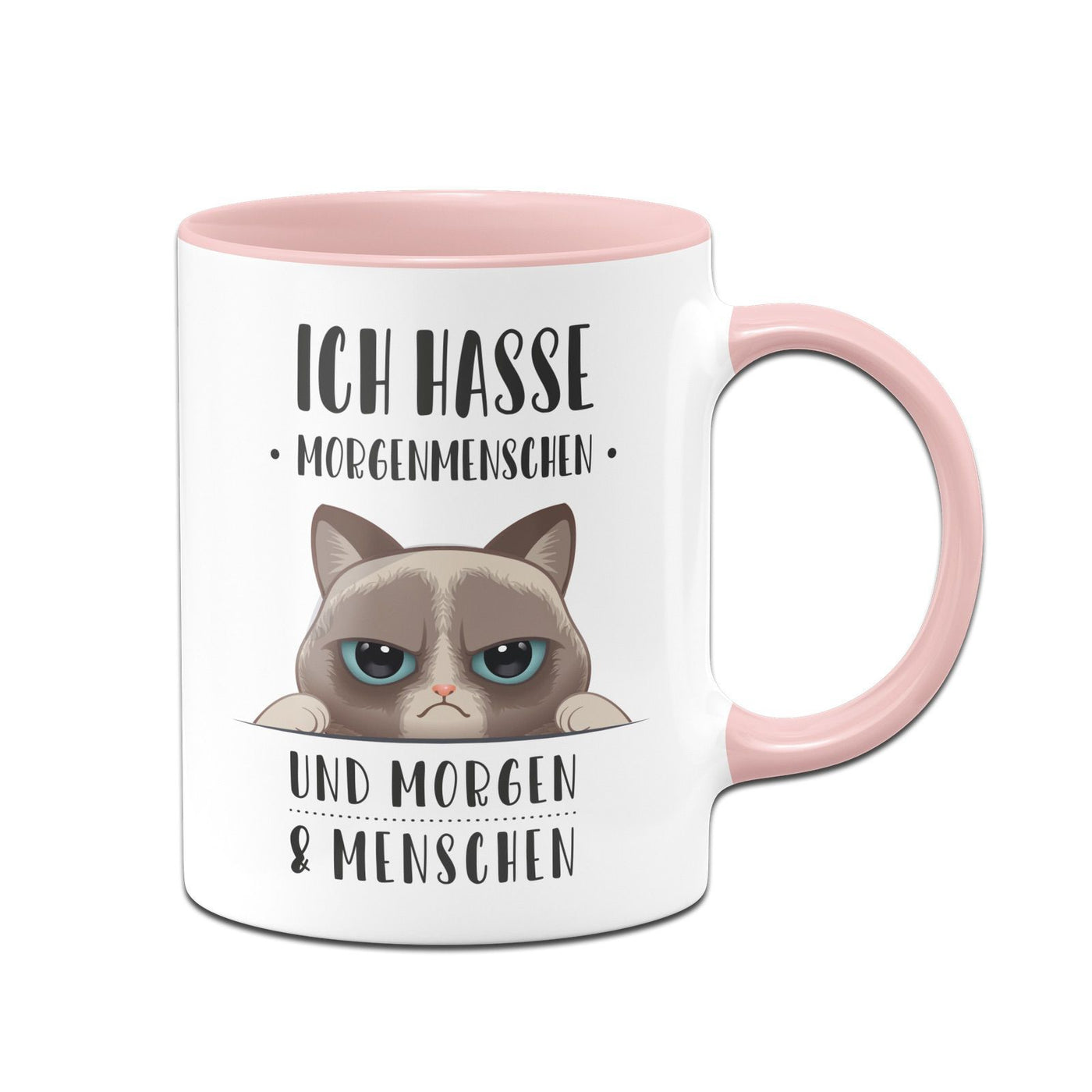 Bild: Katzen Tasse - Ich hasse Morgenmenschen und Morgen und Menschen Geschenkidee