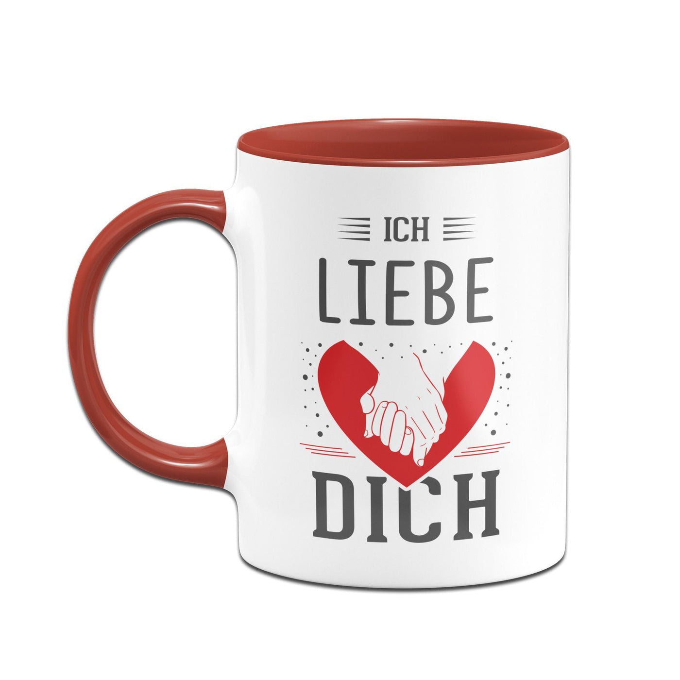 Bild: Tasse - Ich liebe Dich (Händchen haltend mit Herz) Geschenkidee