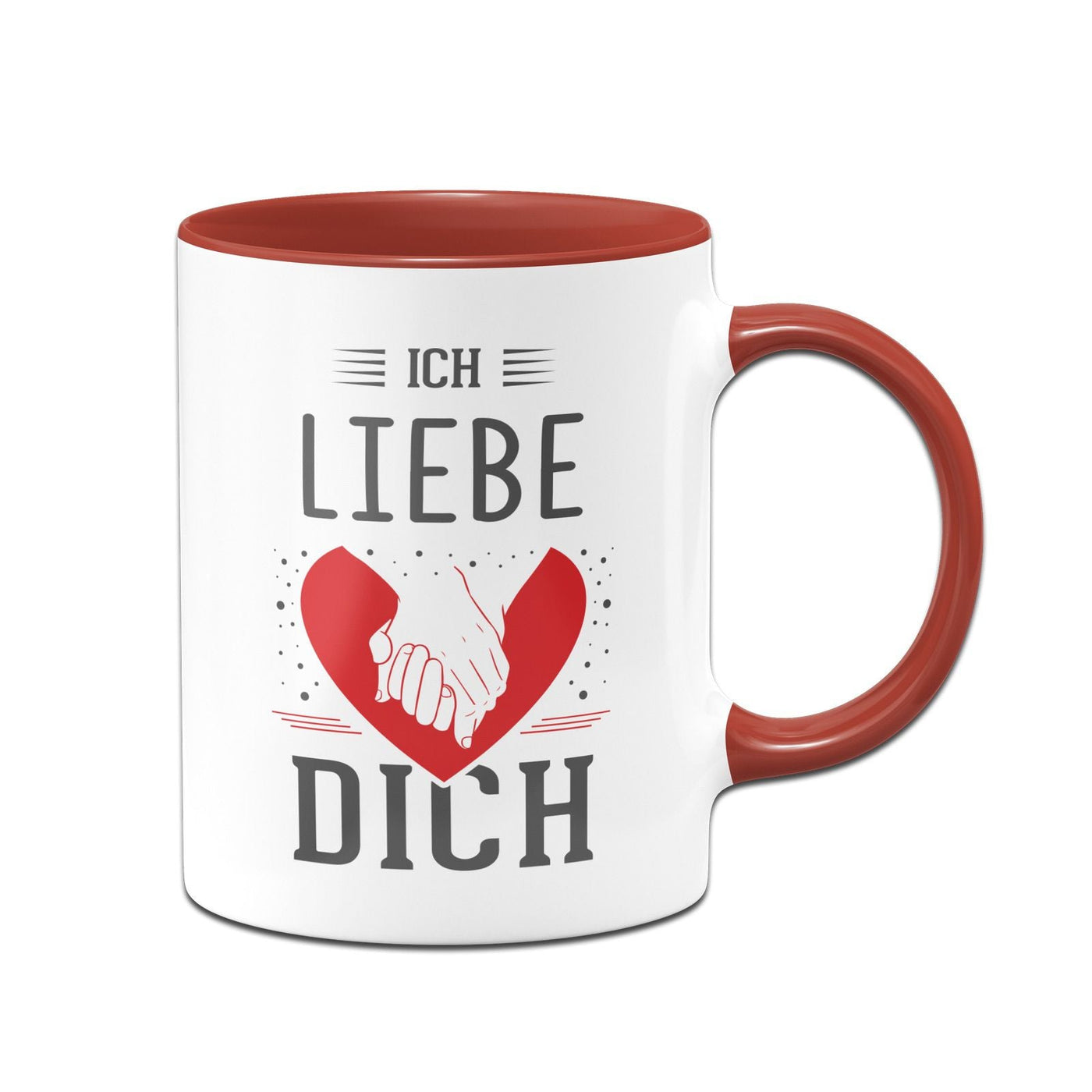 Bild: Tasse - Ich liebe Dich (Händchen haltend mit Herz) Geschenkidee