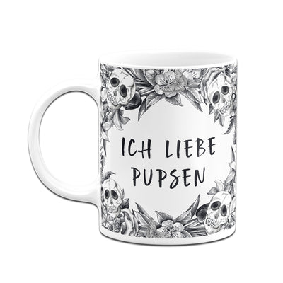 Bild: Tasse - Ich liebe pupsen - Skull Statement Geschenkidee