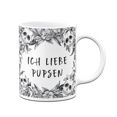 Bild: Tasse - Ich liebe pupsen - Skull Statement Geschenkidee