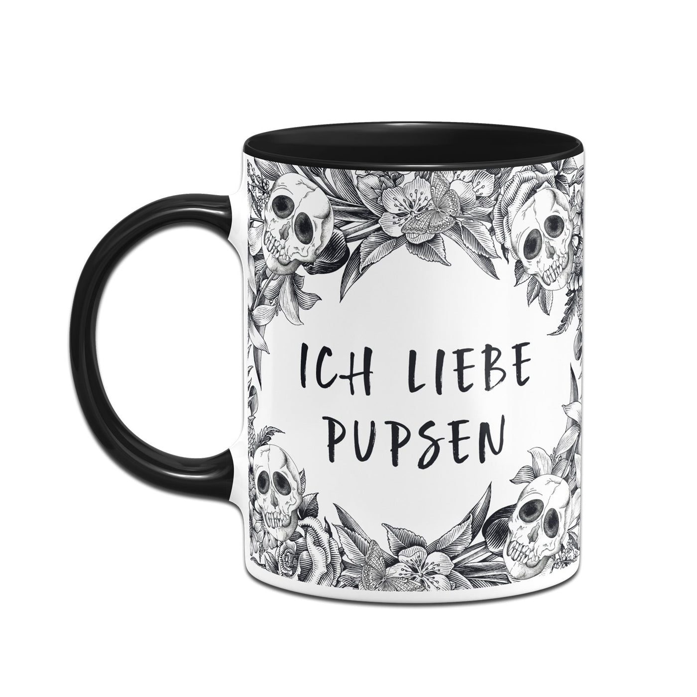 Bild: Tasse - Ich liebe pupsen - Skull Statement Geschenkidee