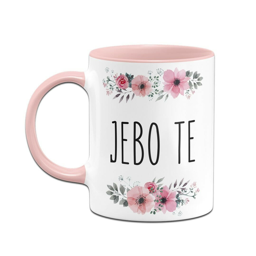 Bild: Tasse - Jebo te (bosnisch) - blumig Geschenkidee