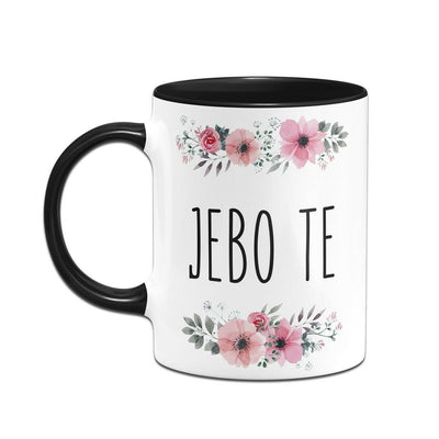 Bild: Tasse - Jebo te (bosnisch) - blumig Geschenkidee