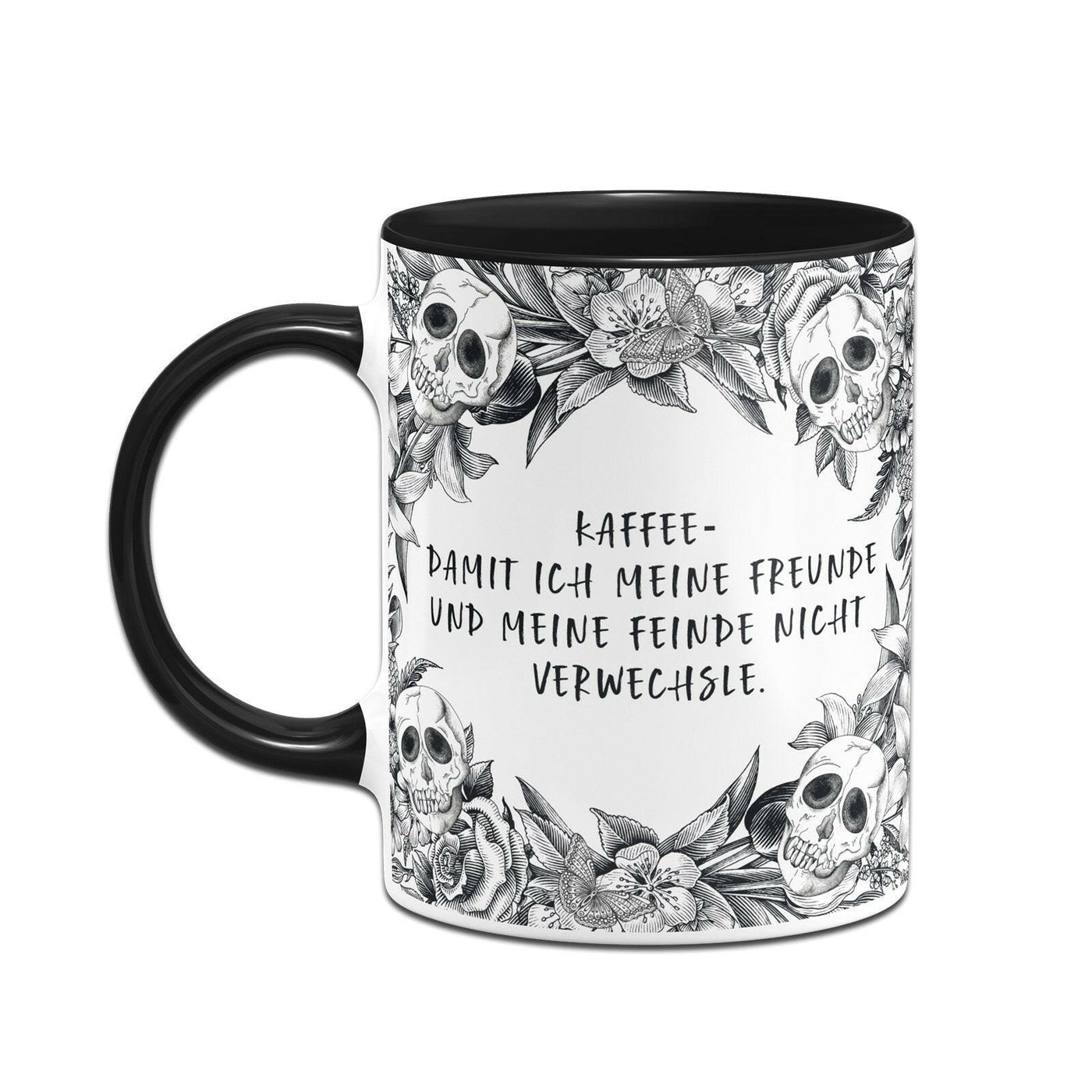 Bild: Tasse - Kaffee damit ich meine Freunde und meine Feinde nicht verwechsle. - Skull Statement Geschenkidee