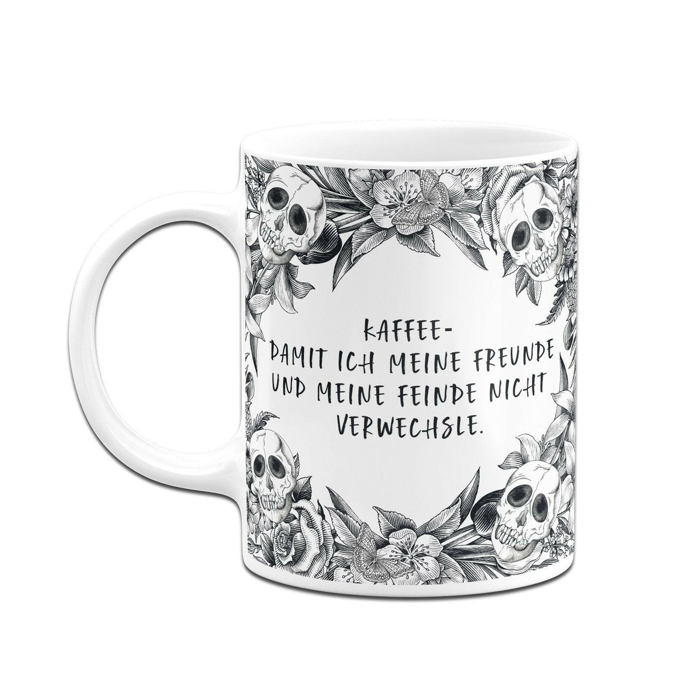 Bild: Tasse - Kaffee damit ich meine Freunde und meine Feinde nicht verwechsle. - Skull Statement Geschenkidee