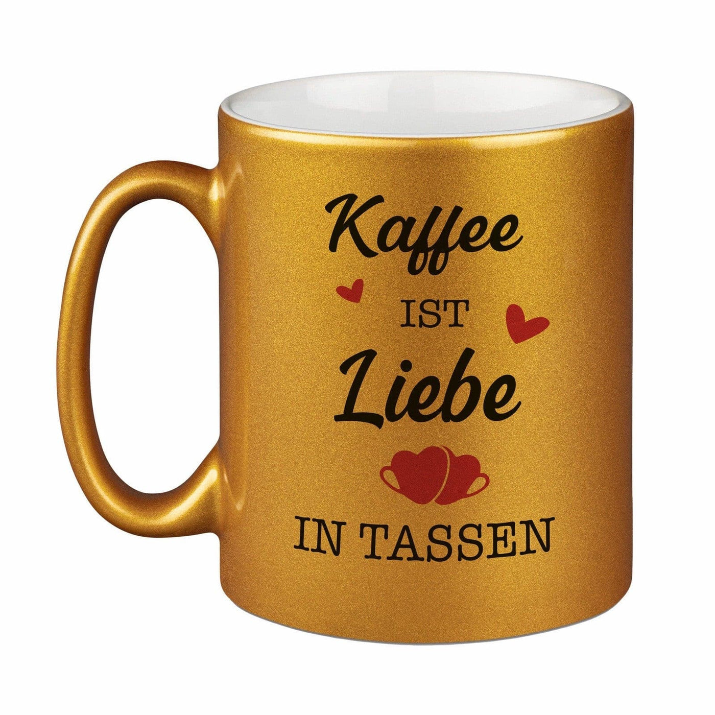 Bild: Tasse - Kaffee ist Liebe in Tassen. - Metallictasse Geschenkidee