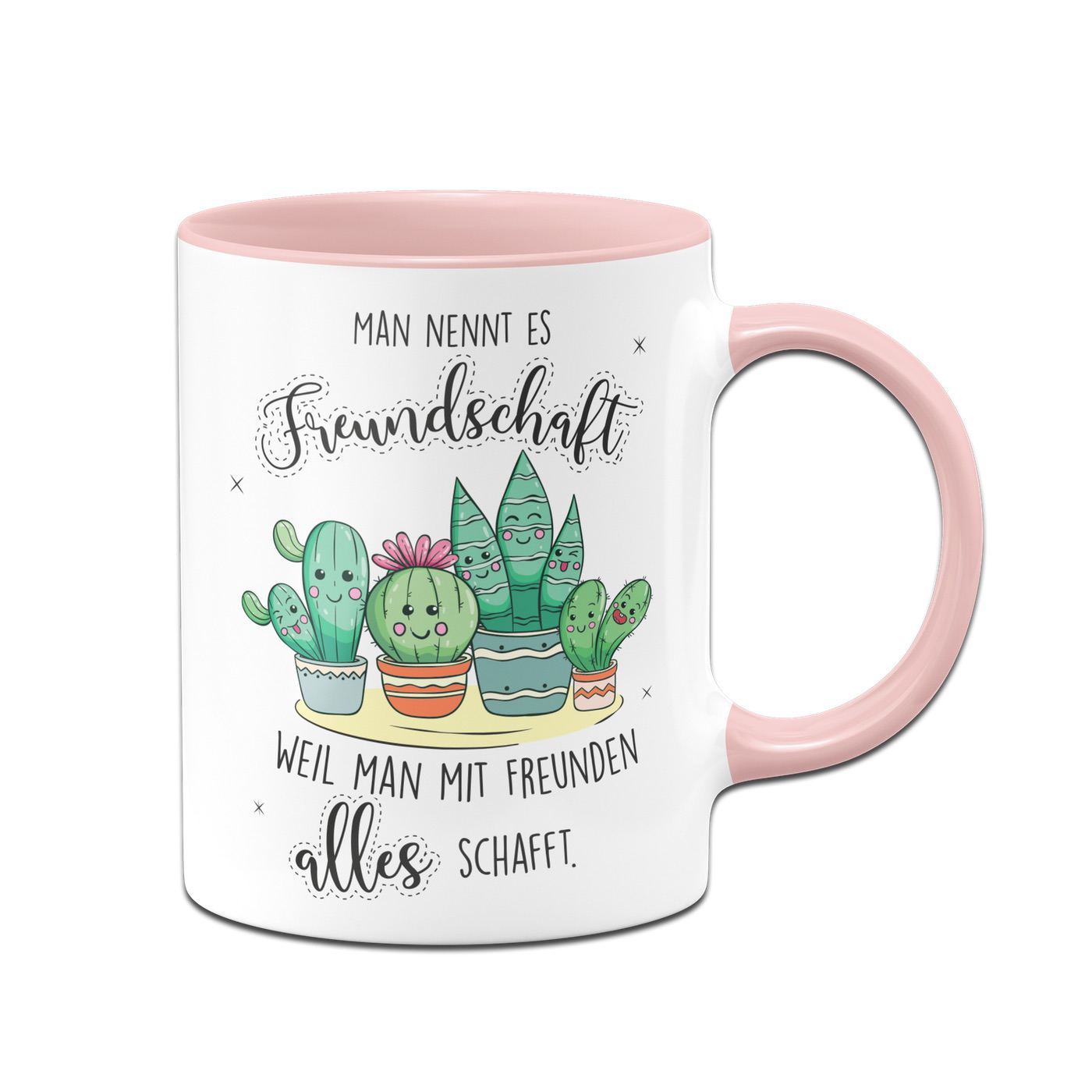 Bild: Tasse Kaktus - Man nennt es Freundschaft, weil man mit Freunden alles schafft. Geschenkidee