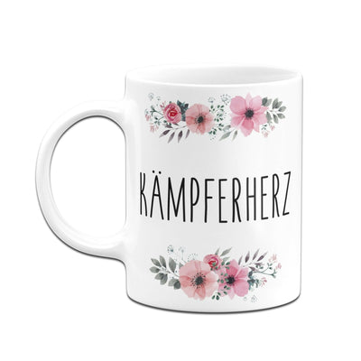 Bild: Tasse - Kämpferherz - blumig Geschenkidee