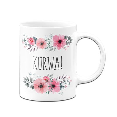 Bild: Tasse - Kurwa - blumig Geschenkidee