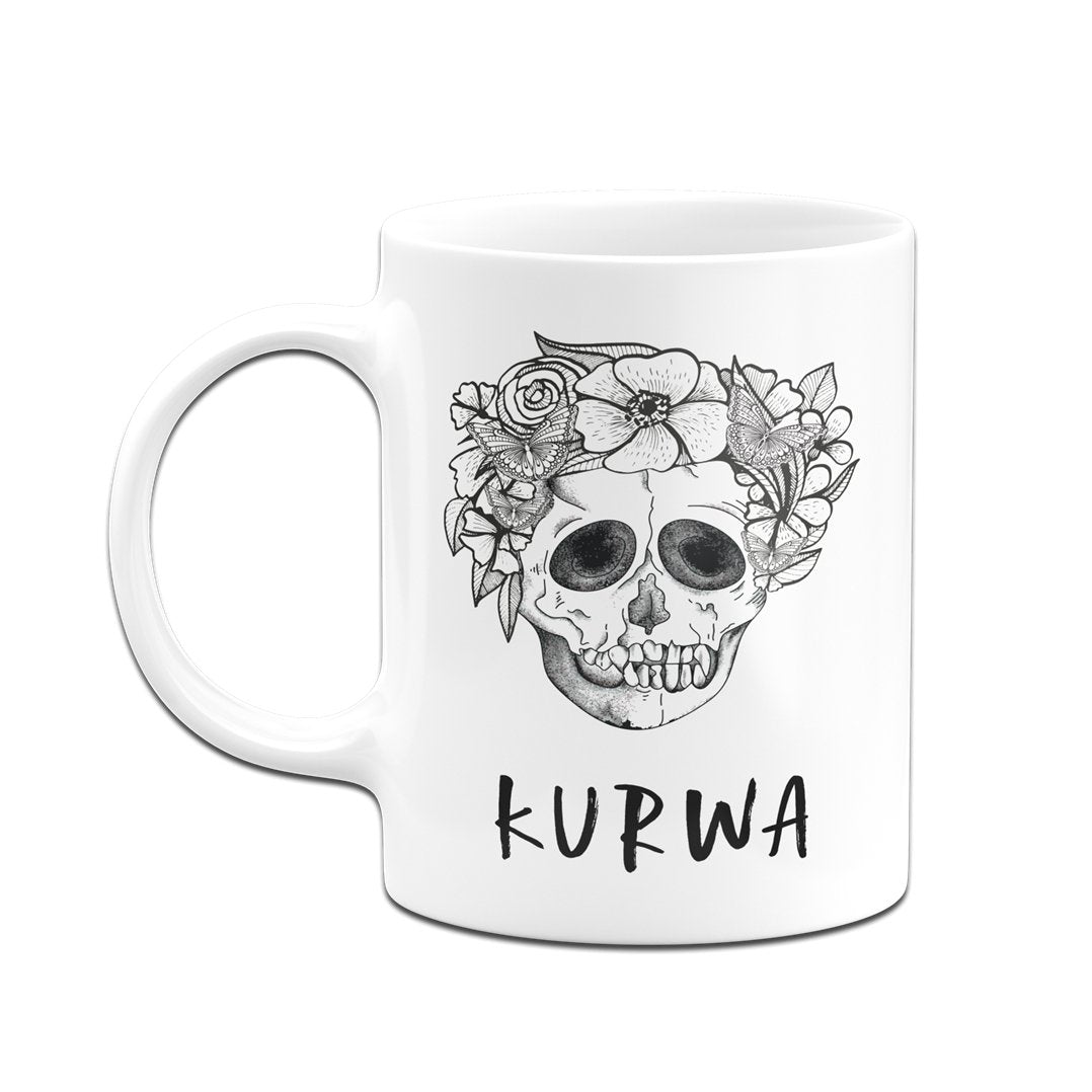 Bild: Tasse - Kurwa - Totenkopf Geschenkidee