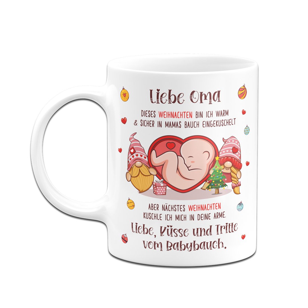 Bild: Tasse - Liebe Oma dieses Weihnachten bin ich noch in Mamas Bauch Geschenkidee