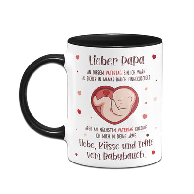 Bild: Tasse - Lieber Papa an diesem Vatertag bin ich noch in Mamas Bauch Geschenkidee