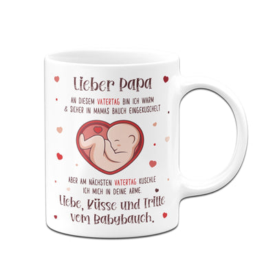 Bild: Tasse - Lieber Papa an diesem Vatertag bin ich noch in Mamas Bauch Geschenkidee