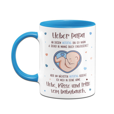 Bild: Tasse - Lieber Papa an diesem Vatertag bin ich noch in Mamas Bauch Geschenkidee