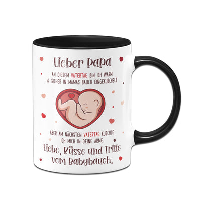 Bild: Tasse - Lieber Papa an diesem Vatertag bin ich noch in Mamas Bauch Geschenkidee