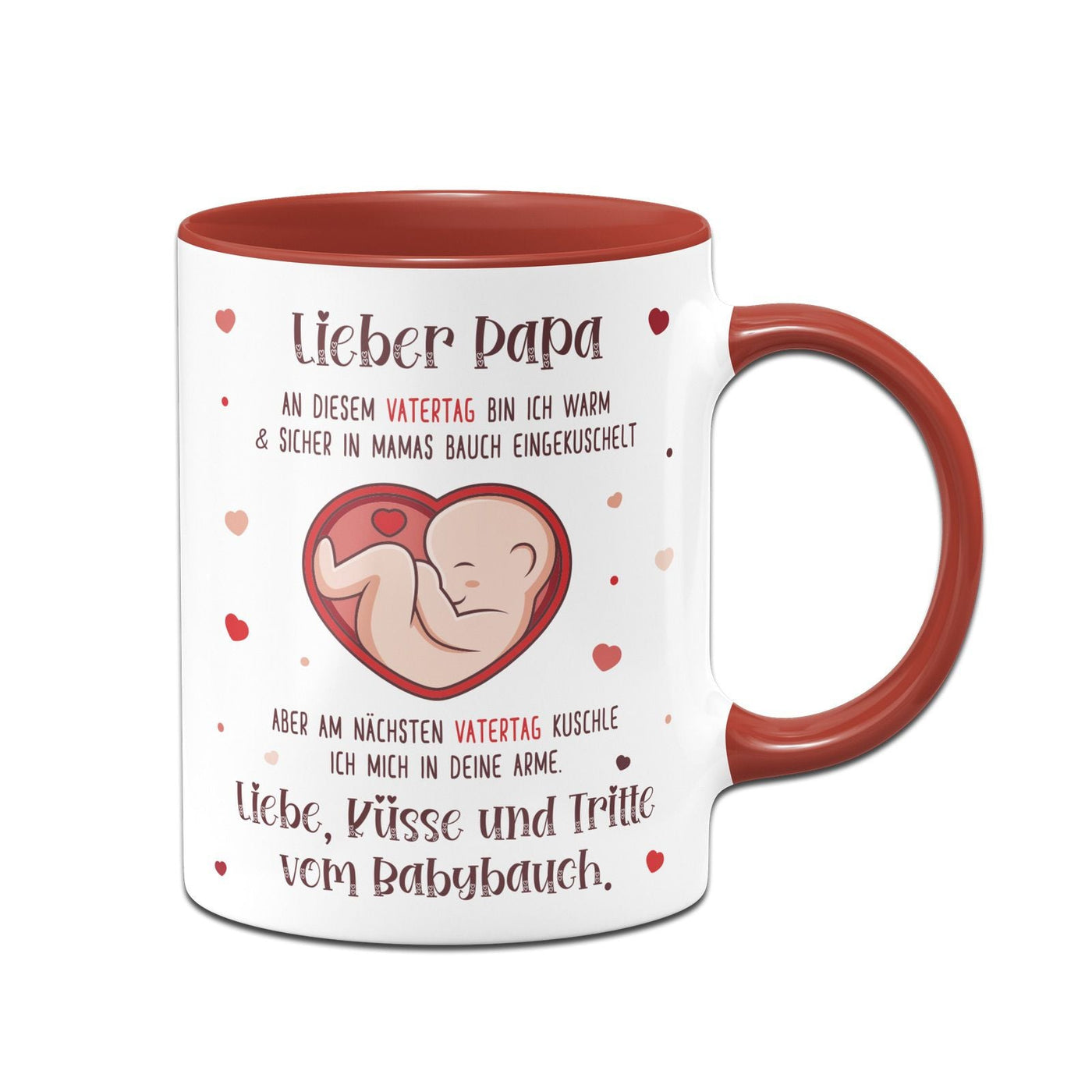 Bild: Tasse - Lieber Papa an diesem Vatertag bin ich noch in Mamas Bauch Geschenkidee