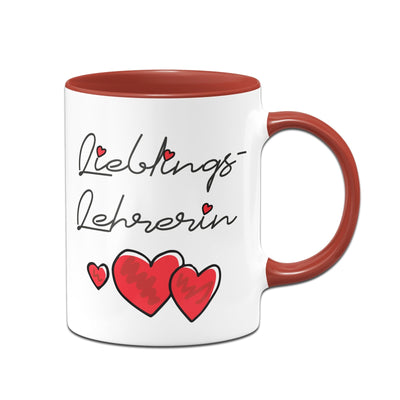 Bild: Tasse - Lieblings-Lehrerin (Herzen) Geschenkidee