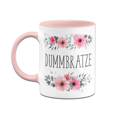 Bild: Tasse - Dummbratze blumig Geschenkidee