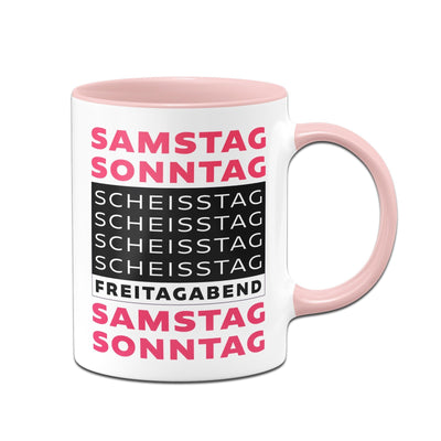 Bild: Tasse - Freitagabend Samstag Sonntag Scheisstag Geschenkidee