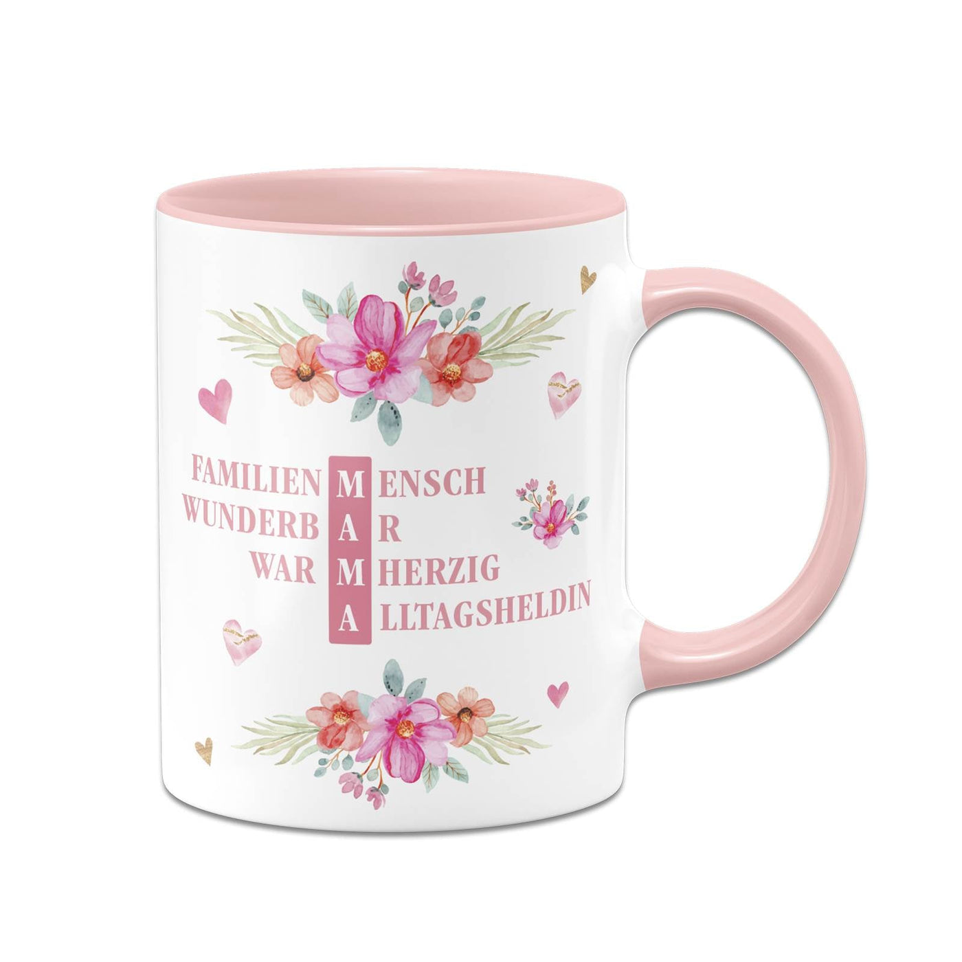 Bild: Tasse - Mama - Familienmensch, Wunderbar, Warmherzig, Alltagsheldin Geschenkidee