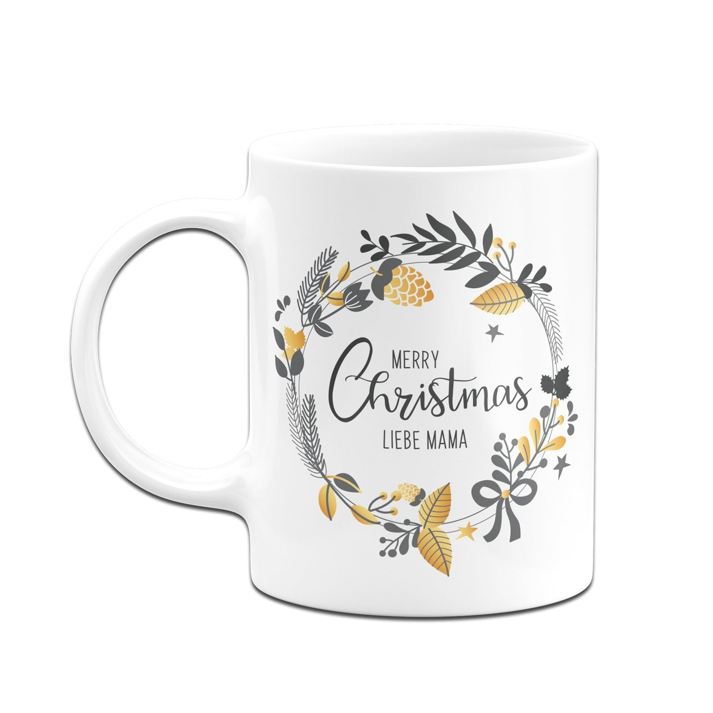 Bild: Tasse - Merry Christmas liebe Mama - Kranz Geschenkidee