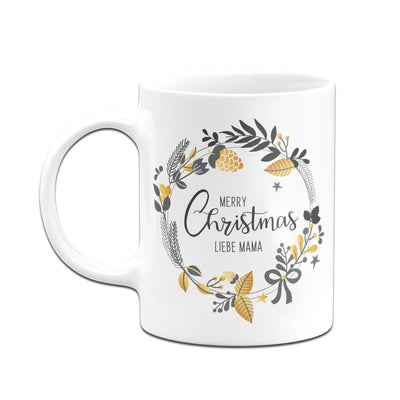 Bild: Tasse - Merry Christmas liebe Mama - Kranz Geschenkidee