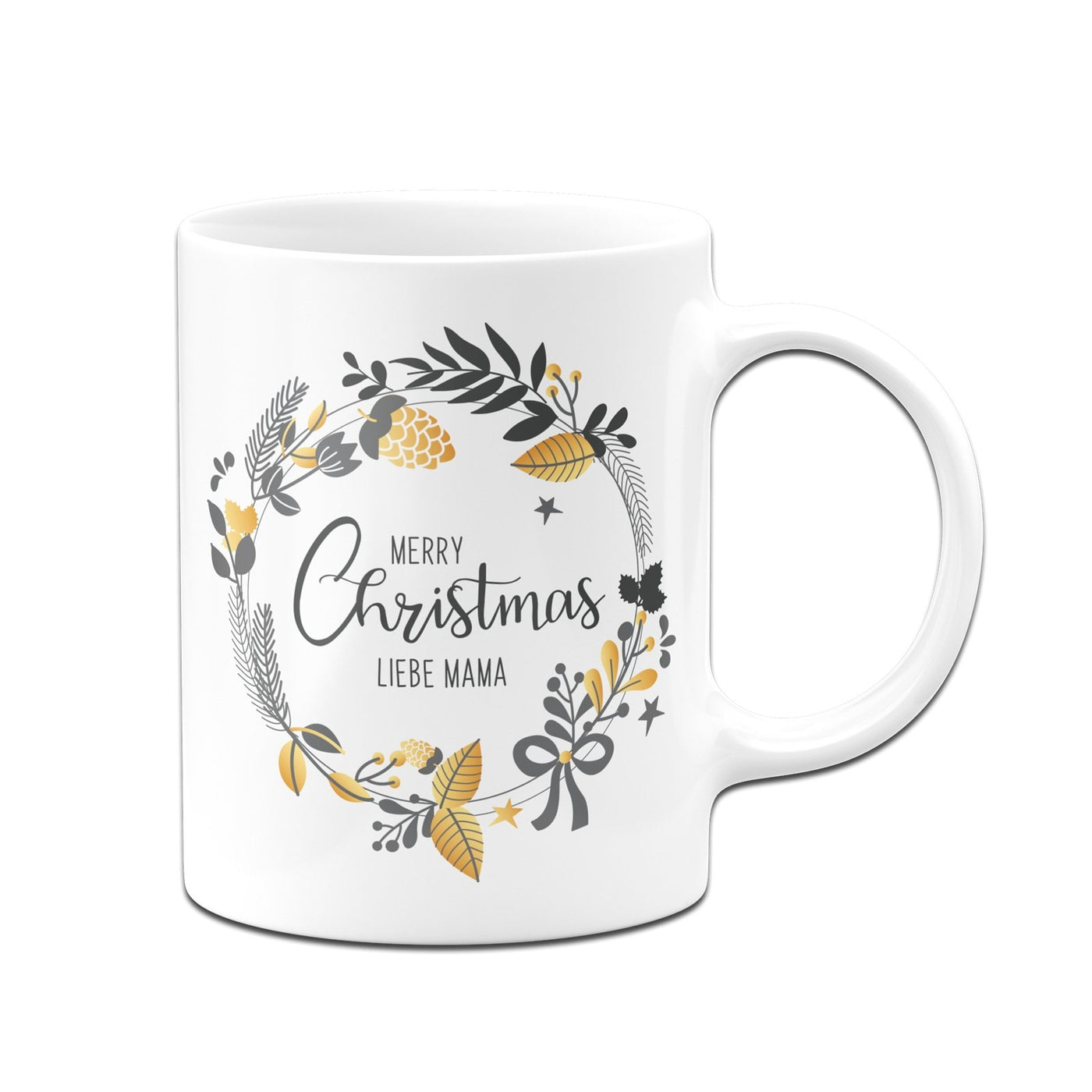 Bild: Tasse - Merry Christmas liebe Mama - Kranz Geschenkidee