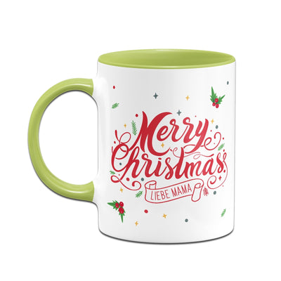 Bild: Tasse - Merry Christmas liebe Mama - Stechpalme Geschenkidee