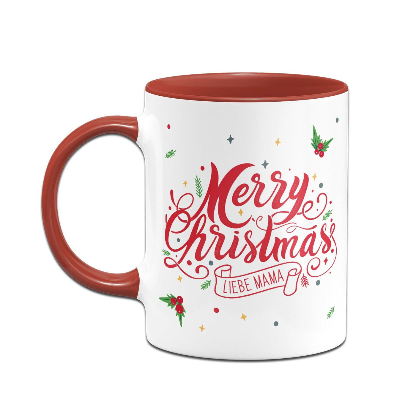 Bild: Tasse - Merry Christmas liebe Mama - Stechpalme Geschenkidee