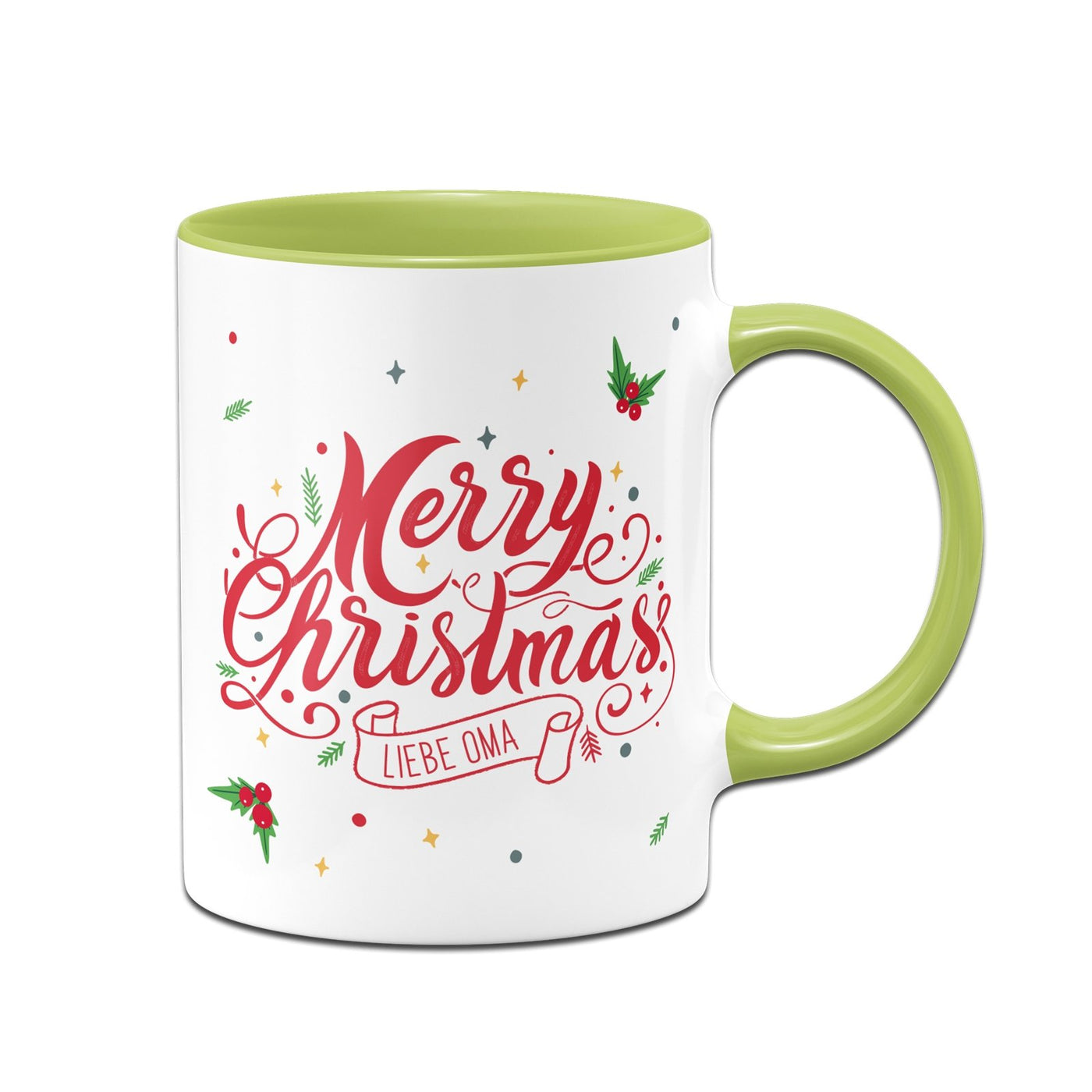 Bild: Tasse - Merry Christmas liebe Oma - Stechpalme Geschenkidee