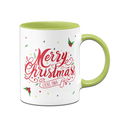 Bild: Tasse - Merry Christmas liebe Oma - Stechpalme Geschenkidee