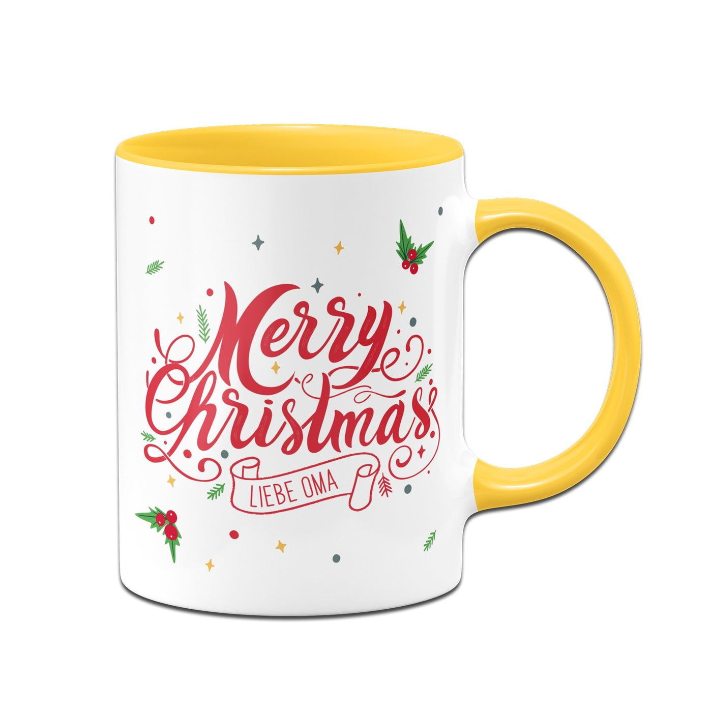 Bild: Tasse - Merry Christmas liebe Oma - Stechpalme Geschenkidee