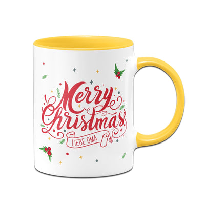 Bild: Tasse - Merry Christmas liebe Oma - Stechpalme Geschenkidee