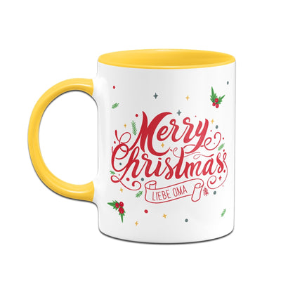 Bild: Tasse - Merry Christmas liebe Oma - Stechpalme Geschenkidee