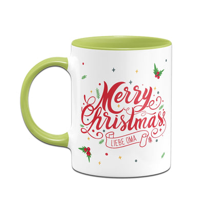 Bild: Tasse - Merry Christmas liebe Oma - Stechpalme Geschenkidee