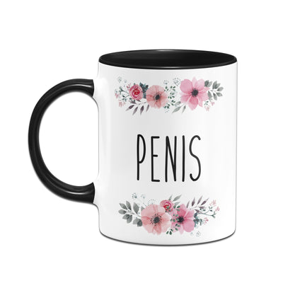 Bild: Tasse - Penis - blumig Geschenkidee