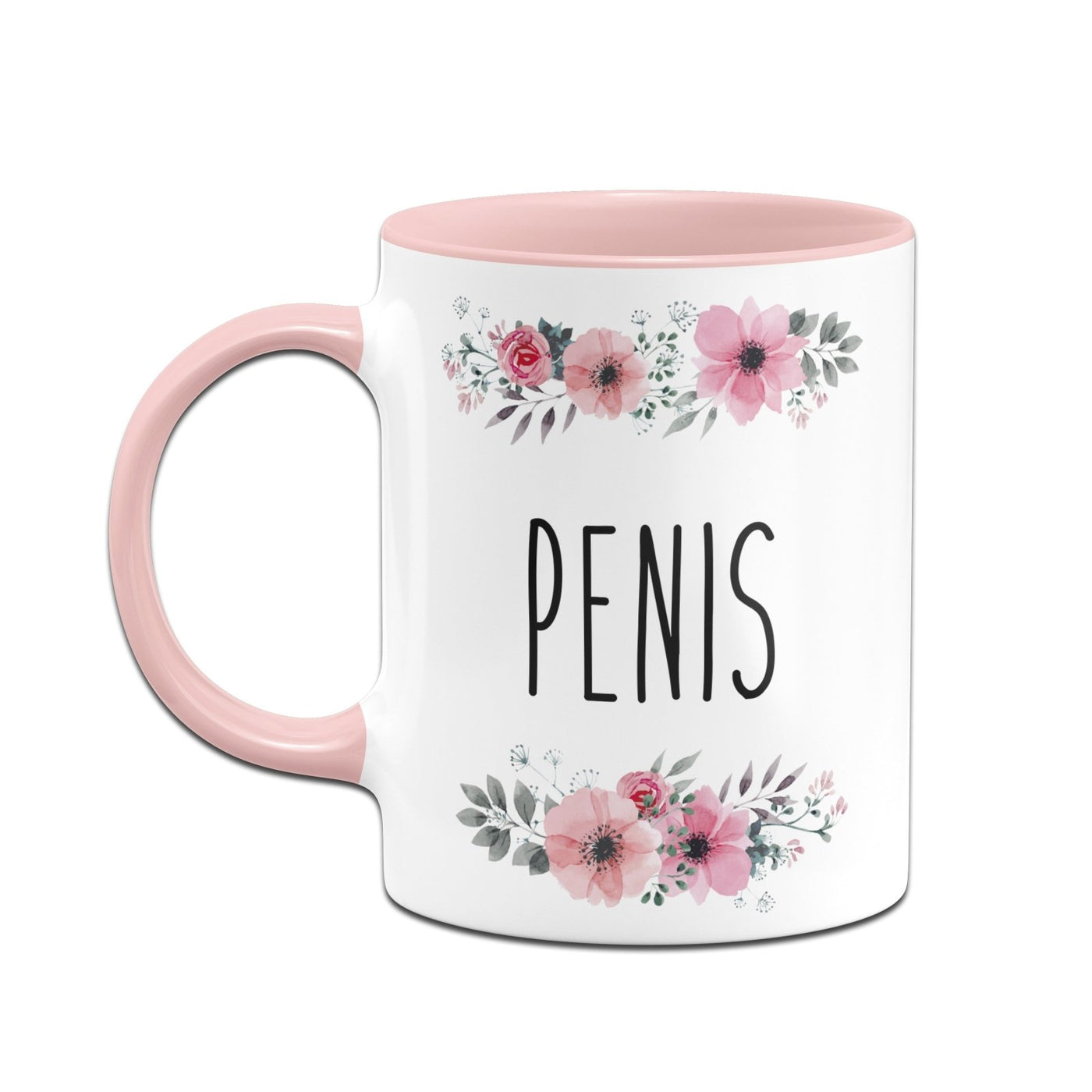 Bild: Tasse - Penis - blumig Geschenkidee