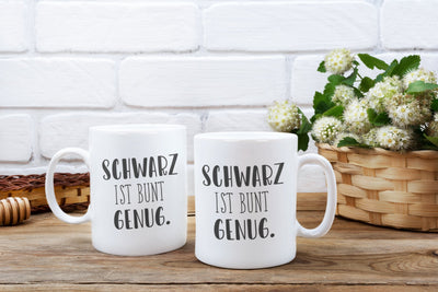 Bild: Tasse - Schwarz ist bunt genug. - Pure Statement Geschenkidee