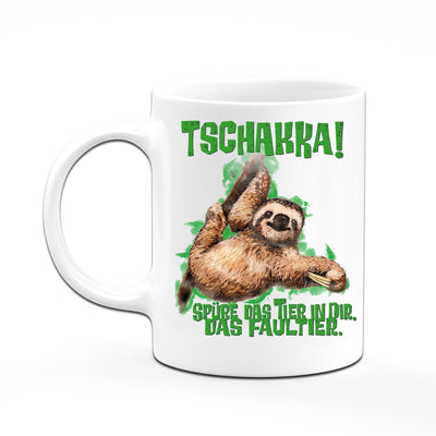 Bild: Tasse - Tschakka! Spüre das Tier in Dir.. das Faultier. Geschenkidee