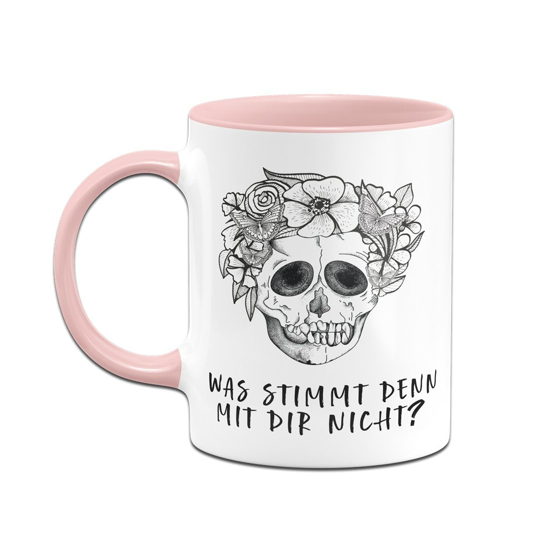 Bild: Tasse - Was stimmt denn mit Dir nicht? - Totenkopf Geschenkidee