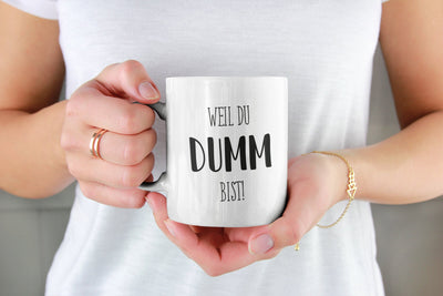 Bild: Tasse - Weil du dumm bist! - Pure Statement Geschenkidee