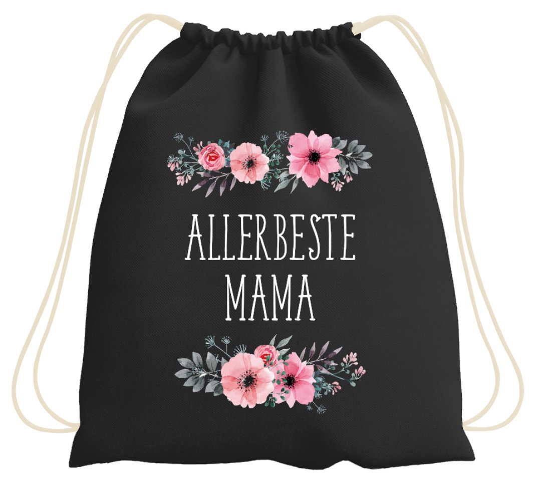 Bild: Turnbeutel - Allerbeste Mama - blumig Geschenkidee