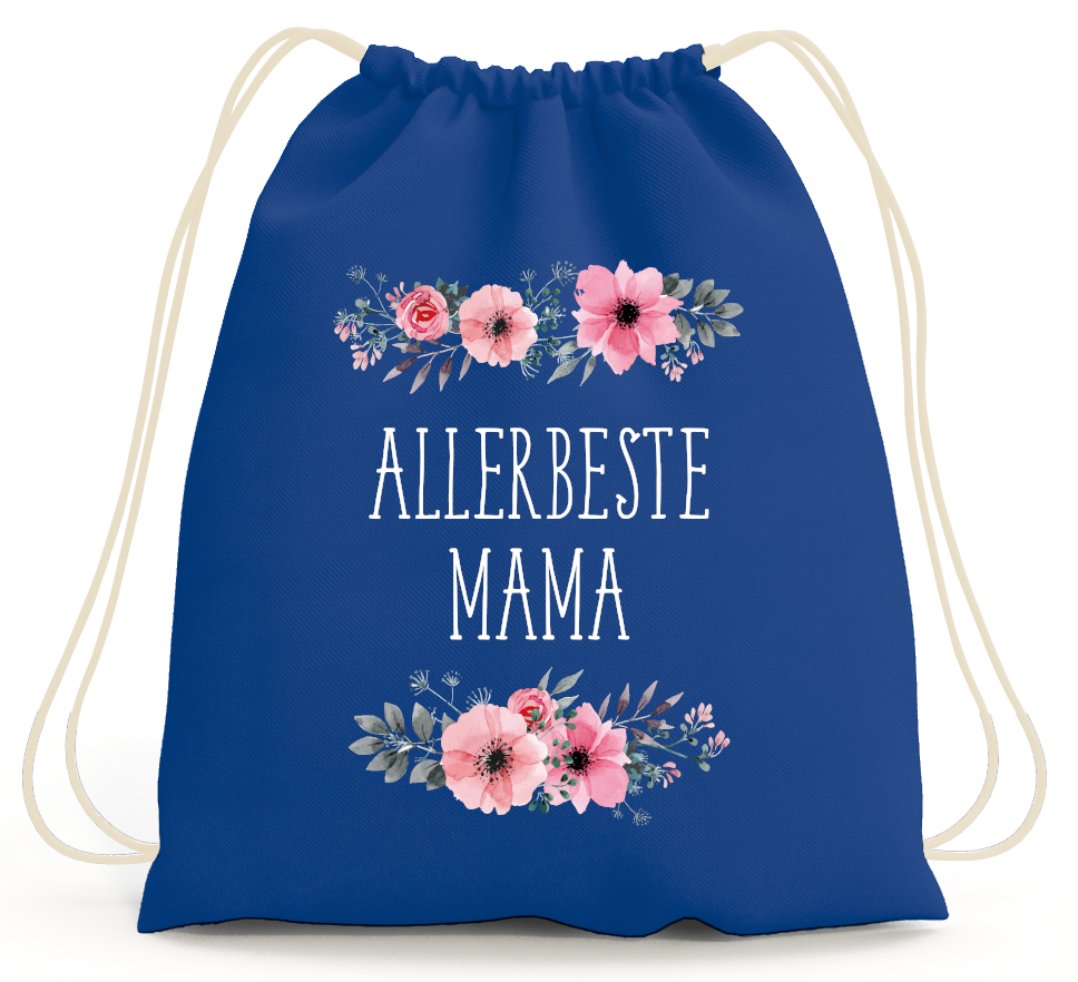 Bild: Turnbeutel - Allerbeste Mama - blumig Geschenkidee